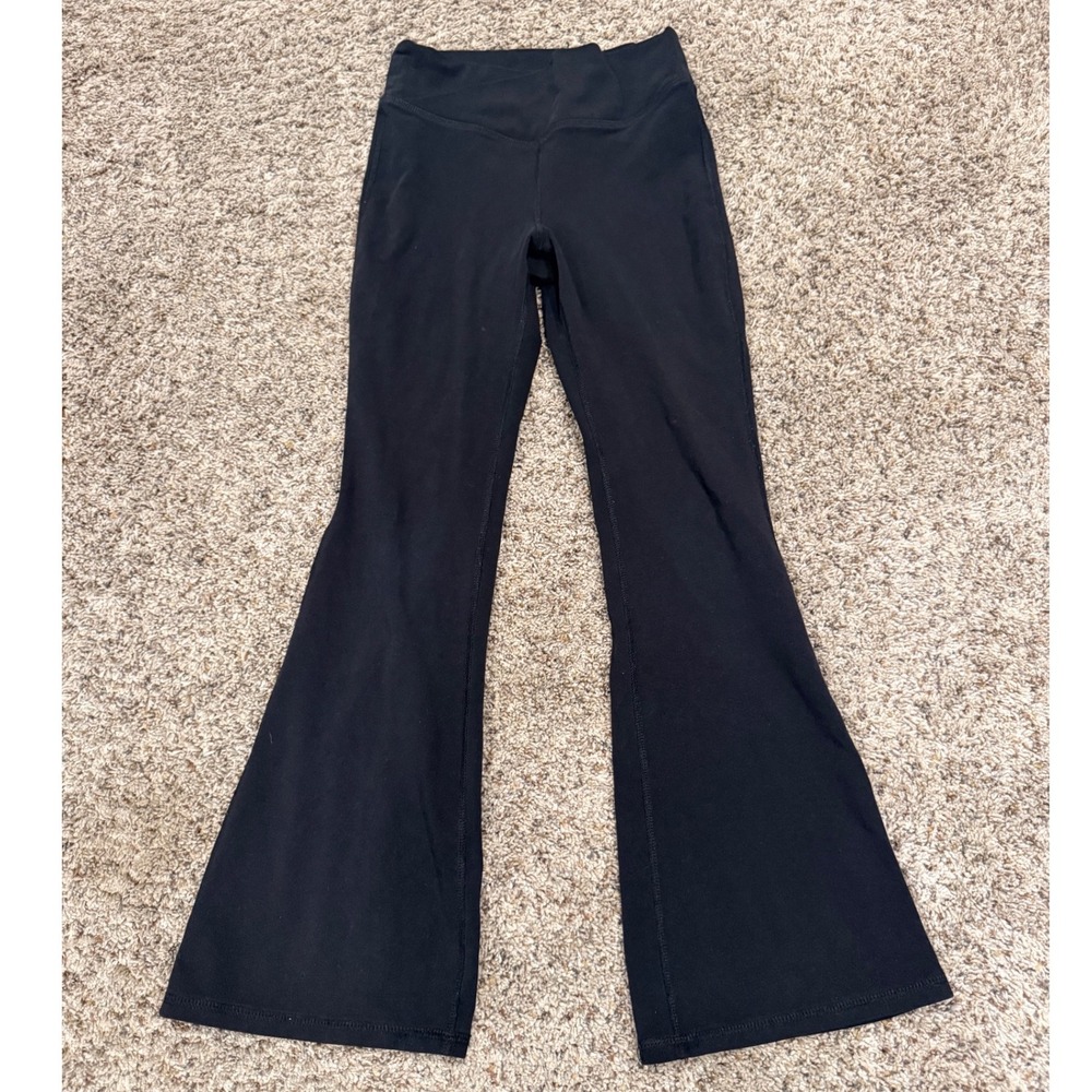 Old Navy Active Girls PowerChill High-Rise Crossover Flare Leggings Black L10-12